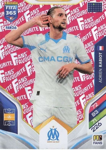 FAN26 (rot) Adrien Rabiot (Olympique de Marseille) (PF365AXL26)