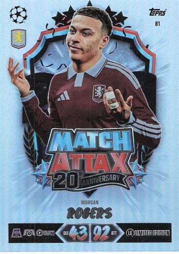 081 Morgan Rogers (Aston Villa) - Match Attax 20th Anniversary - Limited Edition (MACL2627)