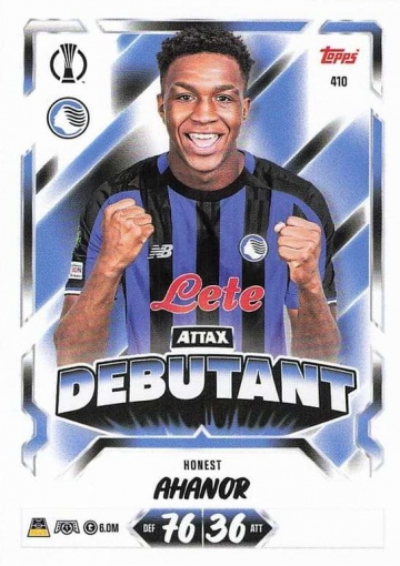 410 Honest Ahanor (Atalanta BC) - Attax Debutant (MACL2627)