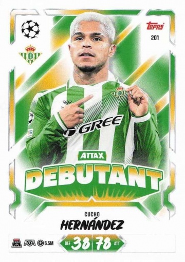 201 Cucho Hernández (Real Betis Balompié) - Attax Debutant (MACL2627)