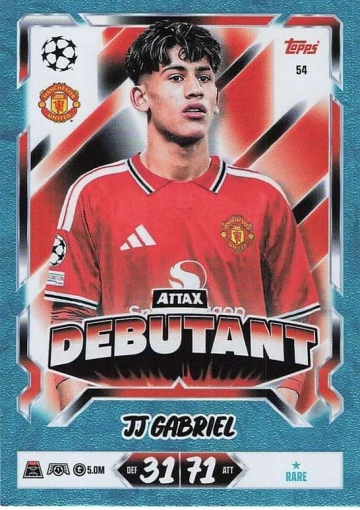 054Rare JJ Gabriel (Manchester United) - Attax Debutant (MACL2627)