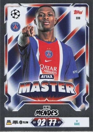 338 Nuno Mendes (Paris Saint-Germain) - Attax Master  ★ Rare (MACL2627)