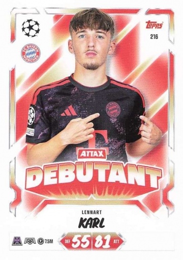 216 Lennart Karl (FC Bayern München) - Attax Debutant (MACL2627)